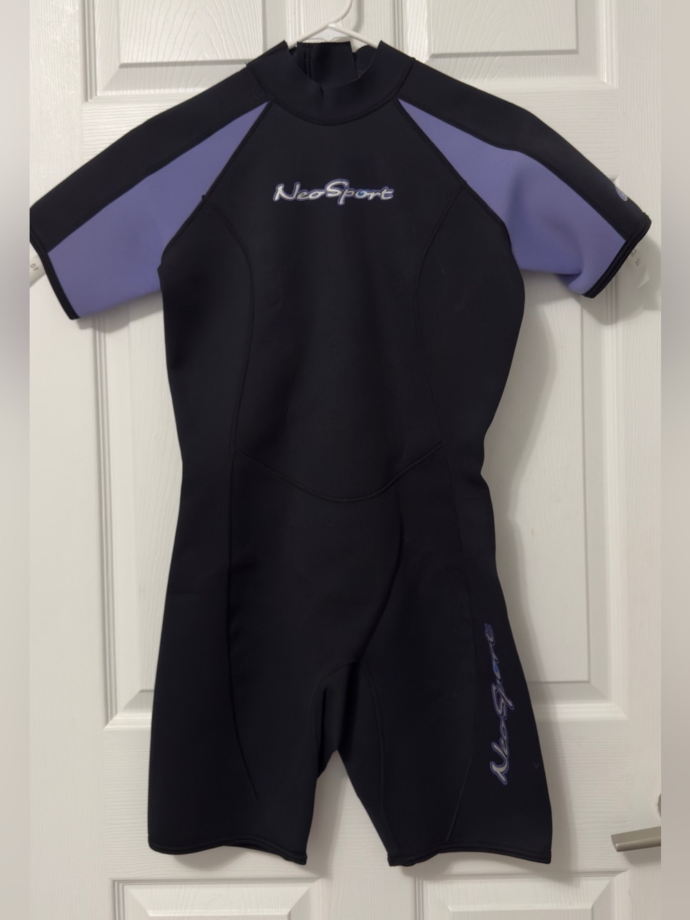 Women’s Shorty Wetsuit - Black with Lavender Panels